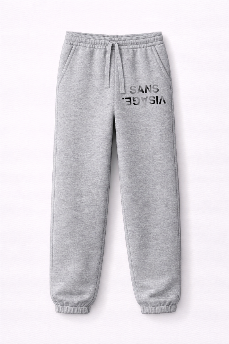 (PRE-ORDER) BLACK WASHED GREY SANS VISAGE. SWEATPANTS
