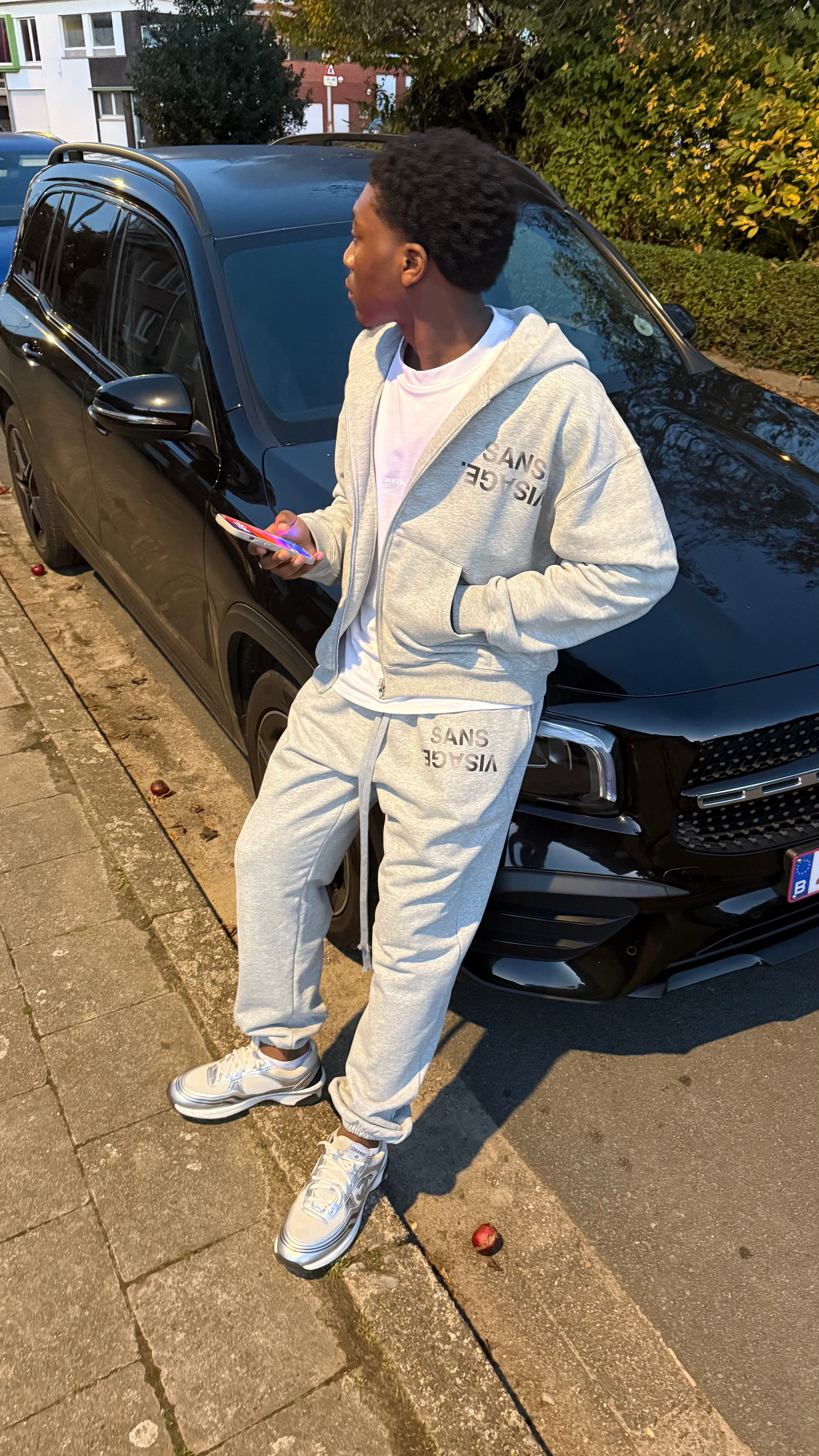 BLACK WASHED GREY SANS VISAGE. SWEATPANTS